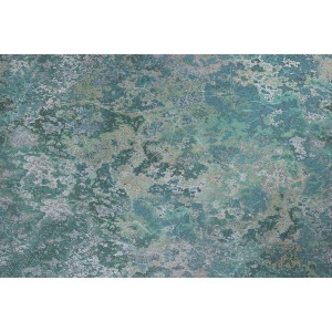 Erismann Fototapete Guido Maria Kretschmer Microscope Silber, abstraktes Flechten- und Moos-Design in Silber und Grün.