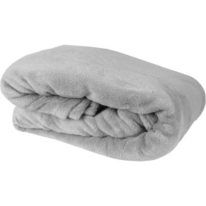 Gefaltete, graue Bestlivings Kuscheldecke mit Ärmeln aus weichem Material.