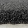 Detailansicht: Grauer Ayyildiz Hochflorteppich Fluffy 3500, runder Shaggy Teppich.