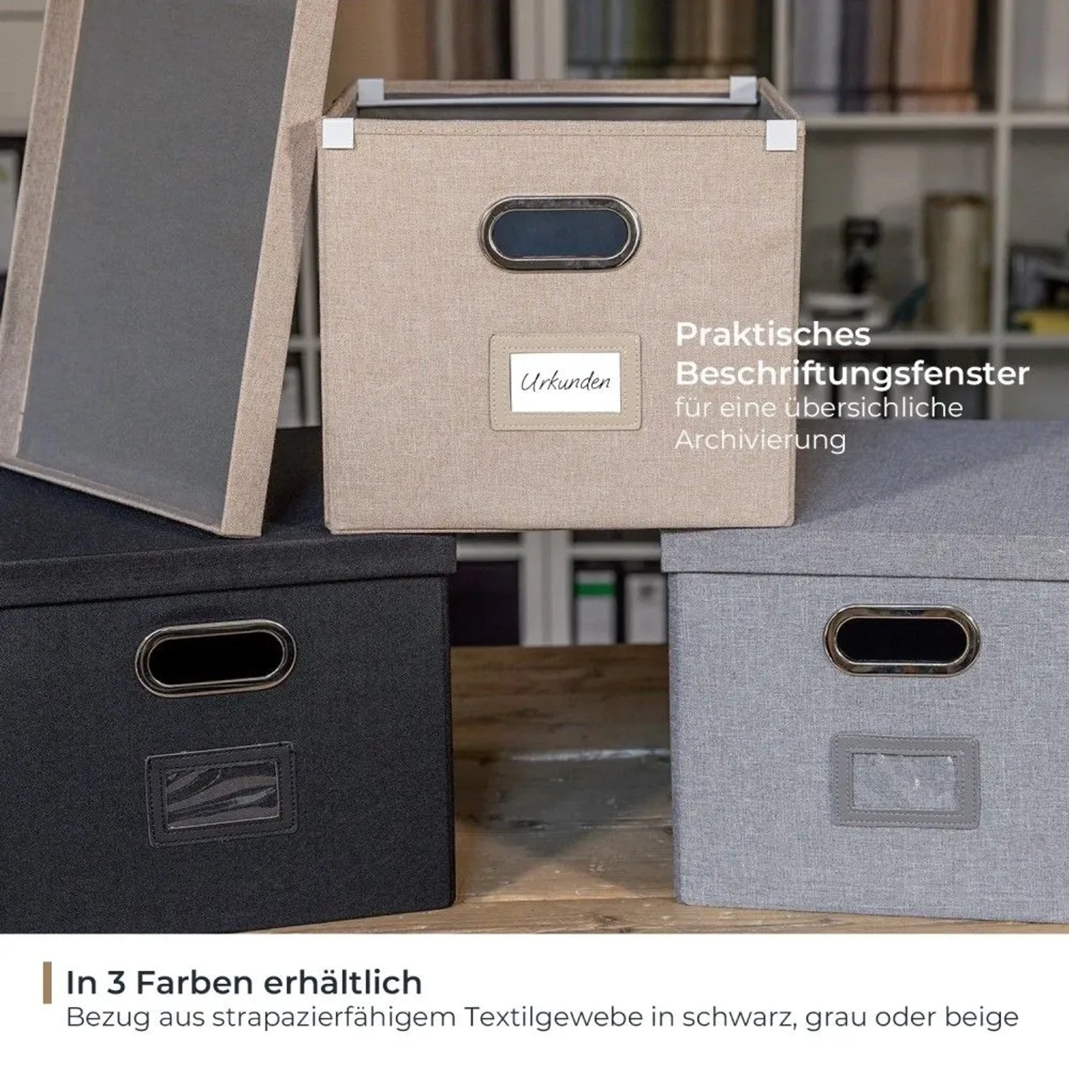 HMF 250473-27 Aufbewahrungsbox Deckel DIN A4 Hängeregister Kallax 33 x 37 x 28 cm_9