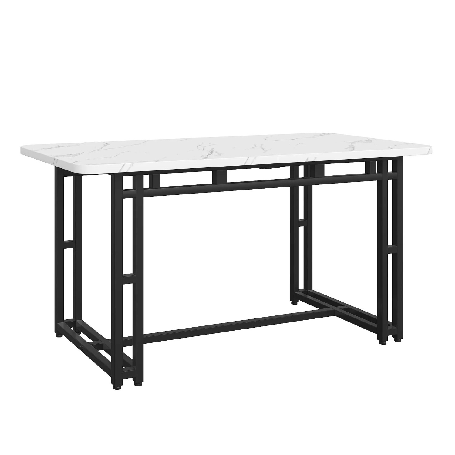 Okwish Esstisch Gestell Aus Metall Mit Schwarzen Tischbeine Für Esszimmer Wohnzimmer 120 × 70 Cm