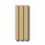Akustikpaneel Muster Eiche: MDF-Leisten in Braun und Filz in Beige, 29,5x15cm.