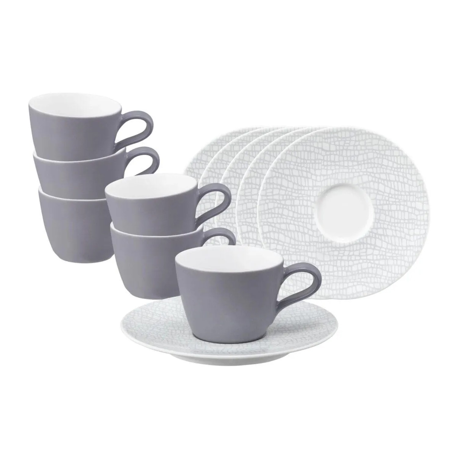 Seltmann Weiden Life Fashion Espressotasse mit Untertasse 90 ml 6er Set Elegant Grey