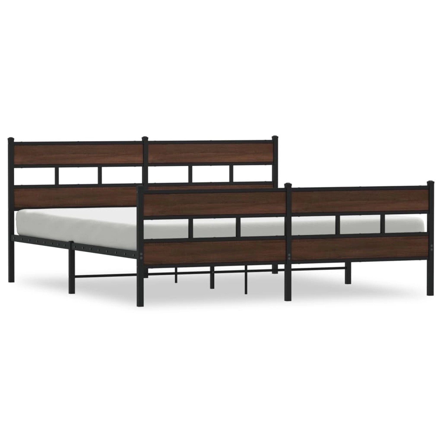 vidaXL Metallbett ohne Matratze Braun Eichen-Optik 193x203 cm 3308480 günstig online kaufen