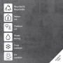 Symbole für Eigenschaften des anthrazitfarbenen Deroma Millennium Pflanztopfs: Recycelt, Frost- und UV-beständig.