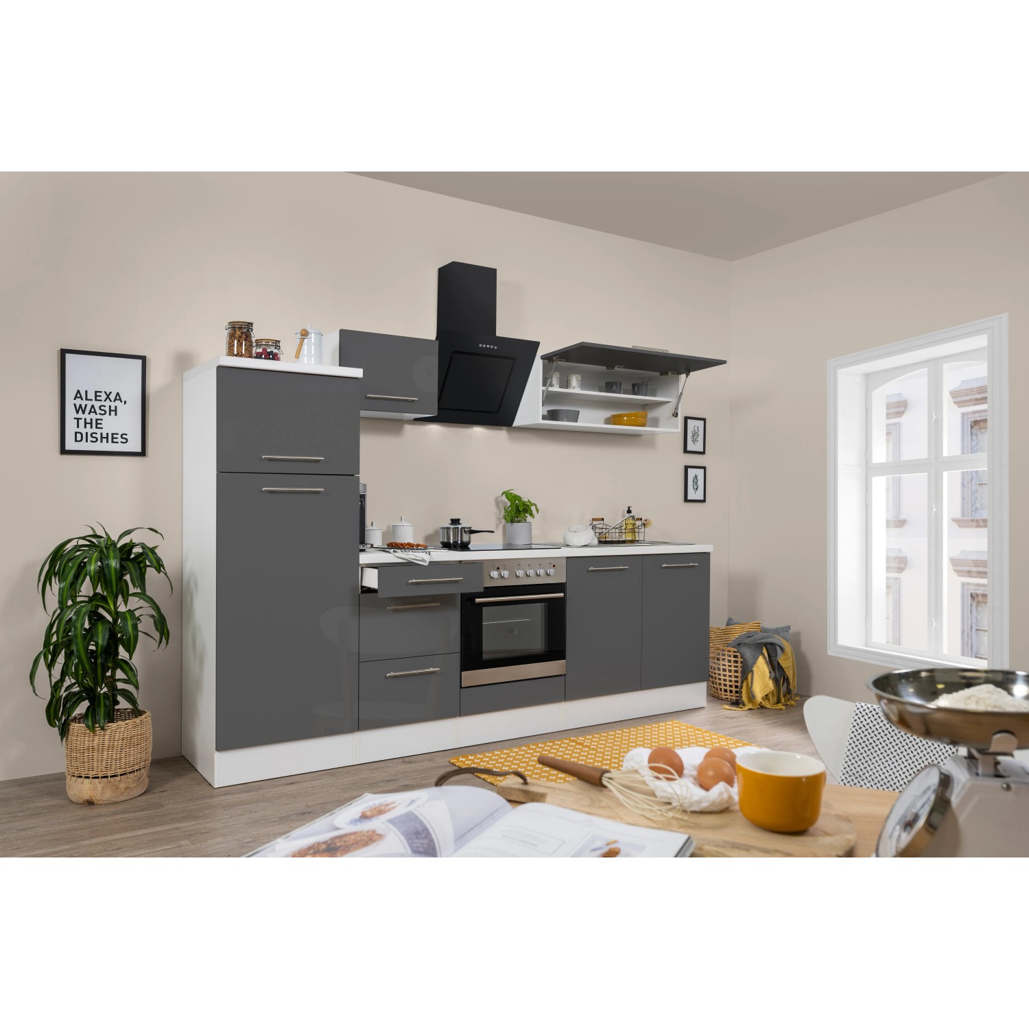 RESPEKTA Küchenzeile RP270, mit E-Geräten, Breite 270 cm