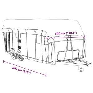 vidaXL Dachplane für Wohnwagen, grau, 800x300 cm, aus Vliesstoff. Schutz vor Witterungseinflüssen.