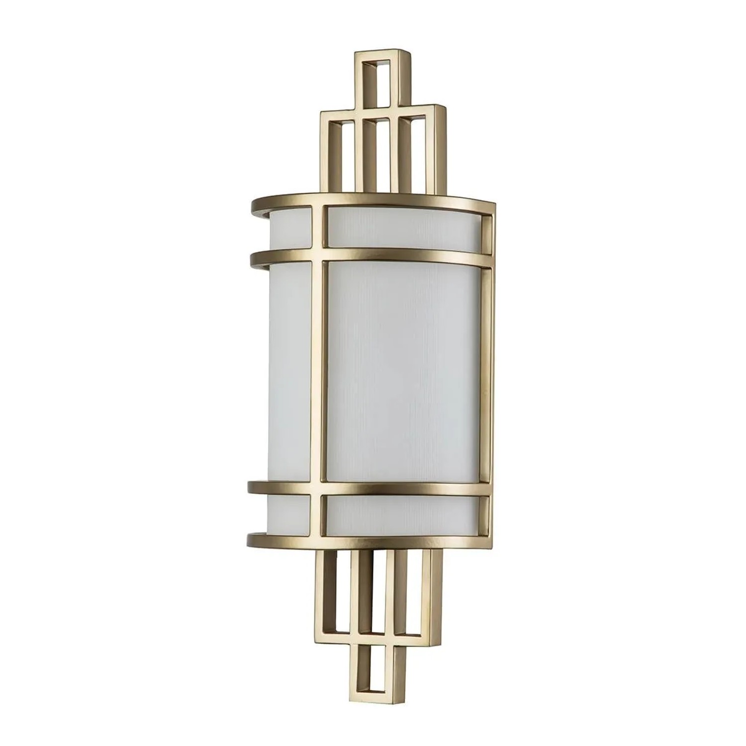Licht-Erlebnisse Wandlampe Metall Glas E27 38,7 cm Hoch In Messing Creme