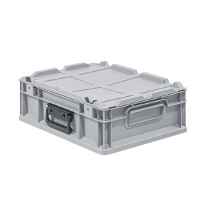 Graue Eurobox NextGen Portable, 11 Liter, mit Tragegriffen. Stapelbarer Eurobehälter für Transport und Lagerung.