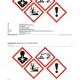 Gefahrstoffkennzeichnung: Gesundheits-, Umweltgefährdung, Ätzwirkung, Warnzeichen.