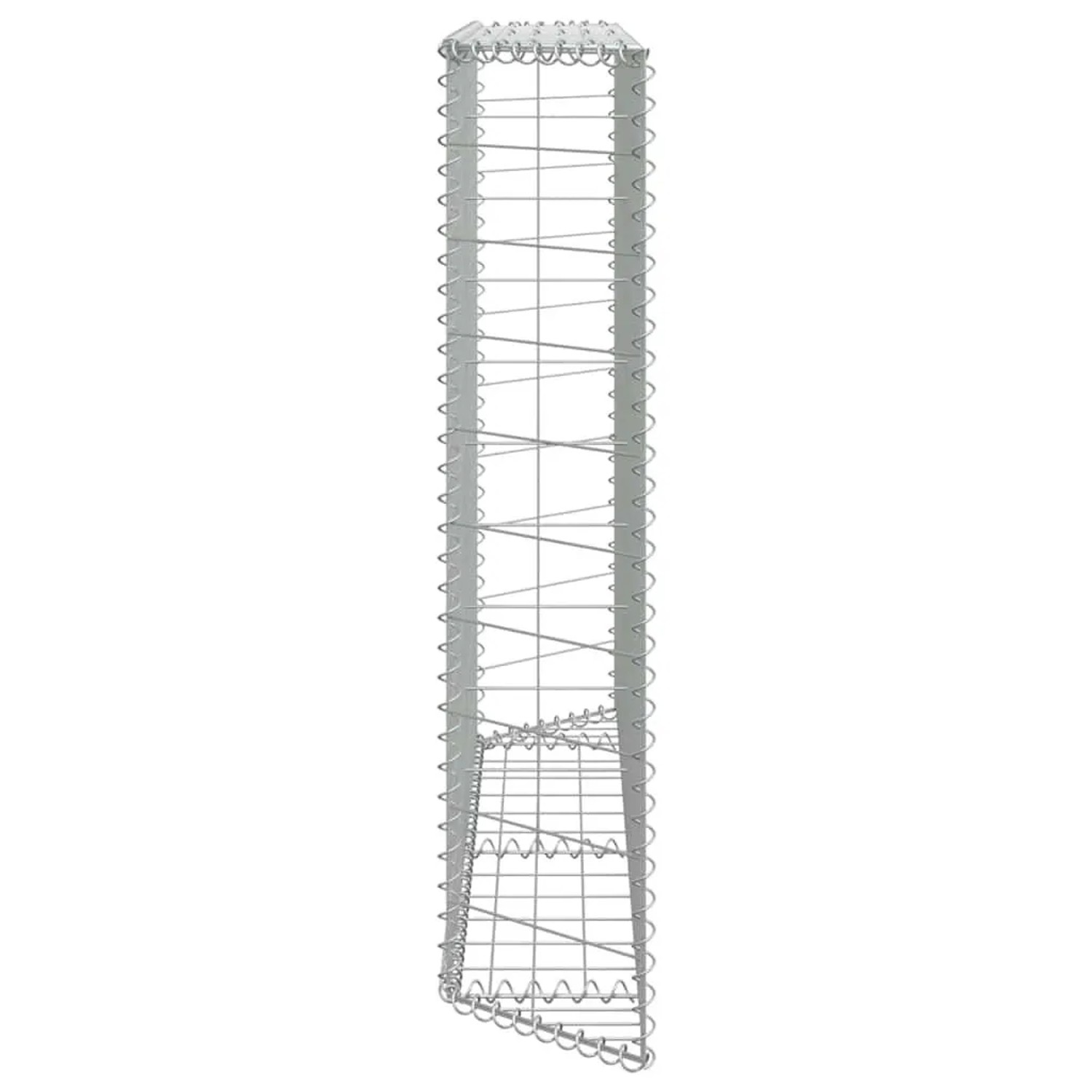furnicato Gabionen-Hochbeet in Trapezform, verzinkter Stahl, 150x20x100 cm.