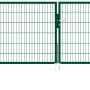 Grünes Metallzaun Doppeltor zur Montage mit Doppelstabmatten, 120x350 cm.