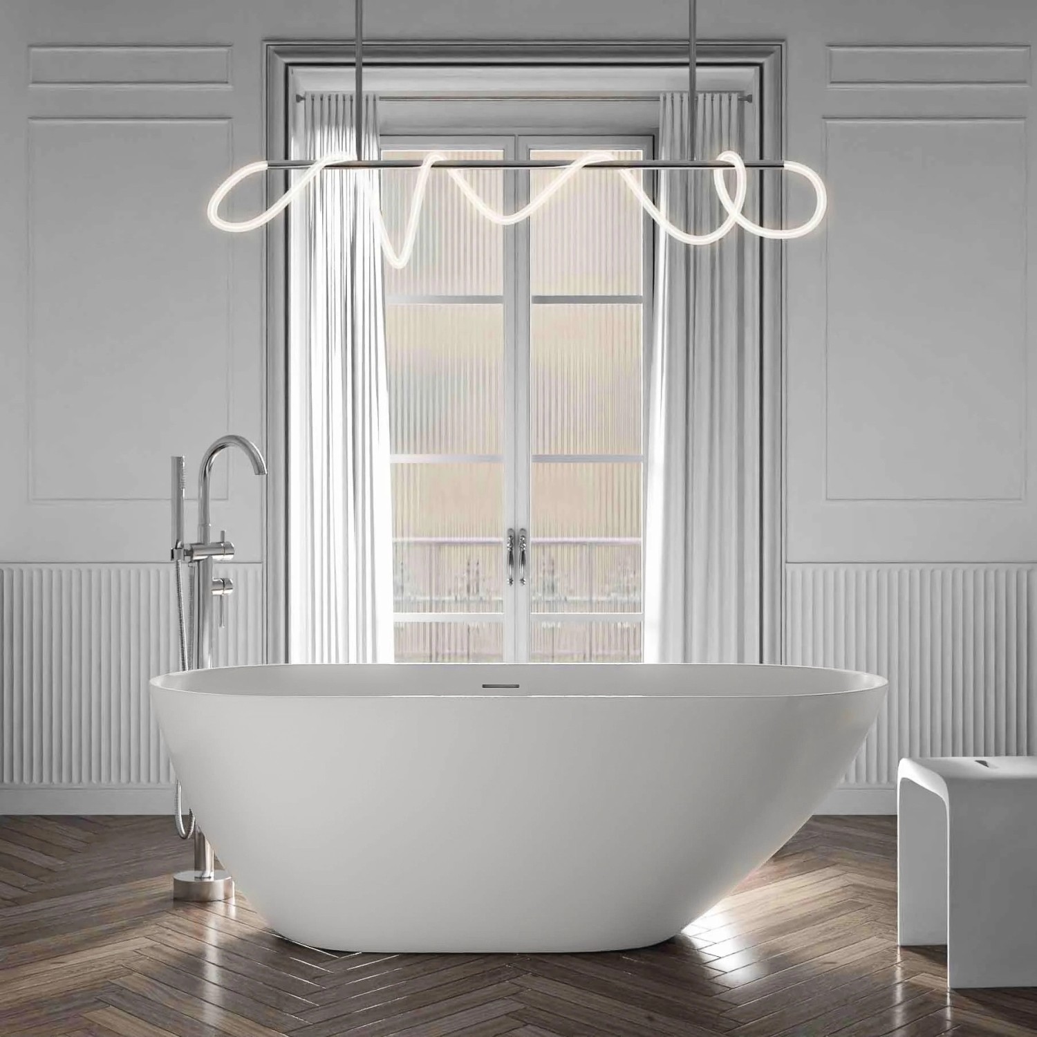Bernstein Freistehende Badewanne ROMA 2.0 Acryl Weiß Matt 180x80x58 cm günstig online kaufen
