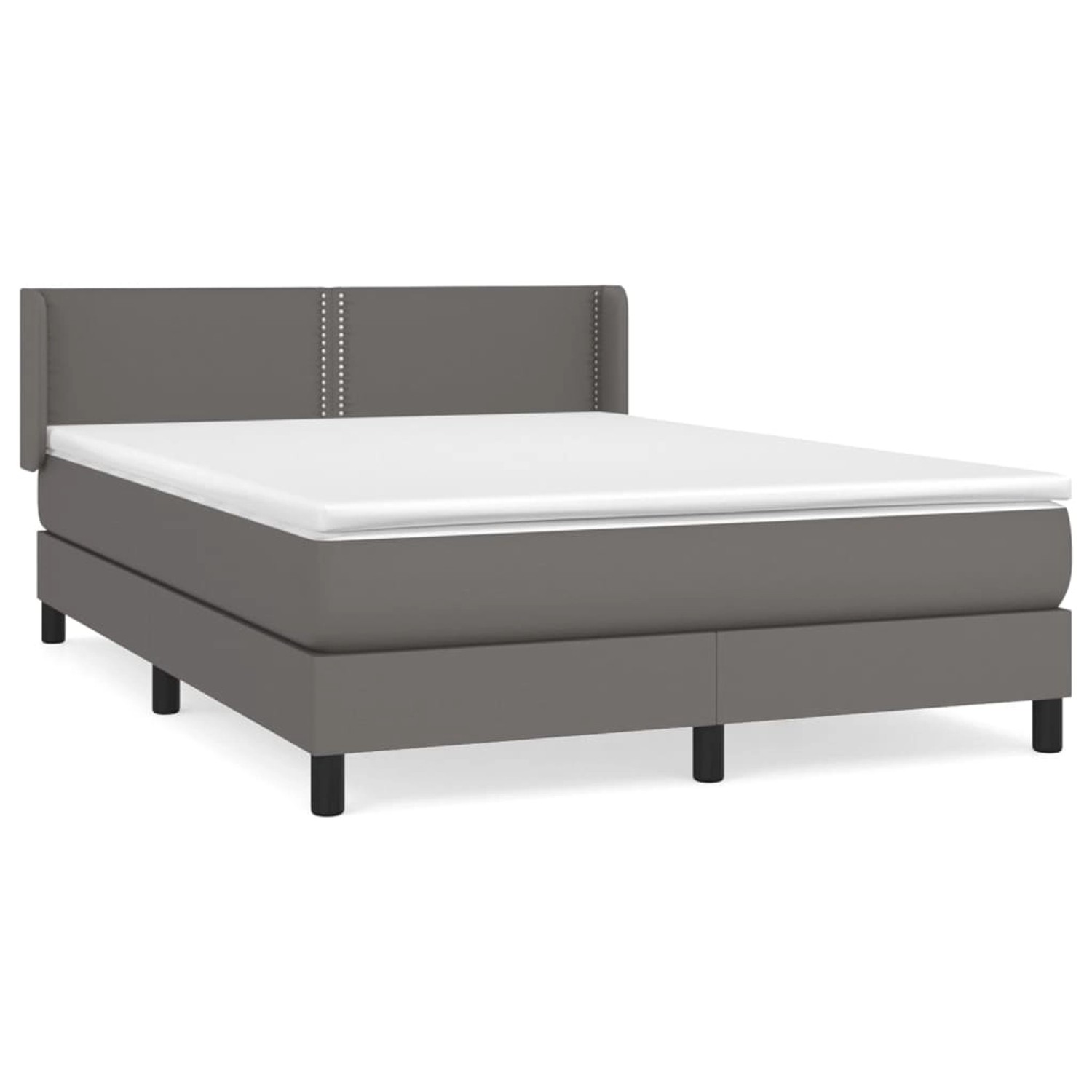 vidaXL Boxspringbett mit Matratze Grau 140x200 cm Kunstleder 3130725 günstig online kaufen