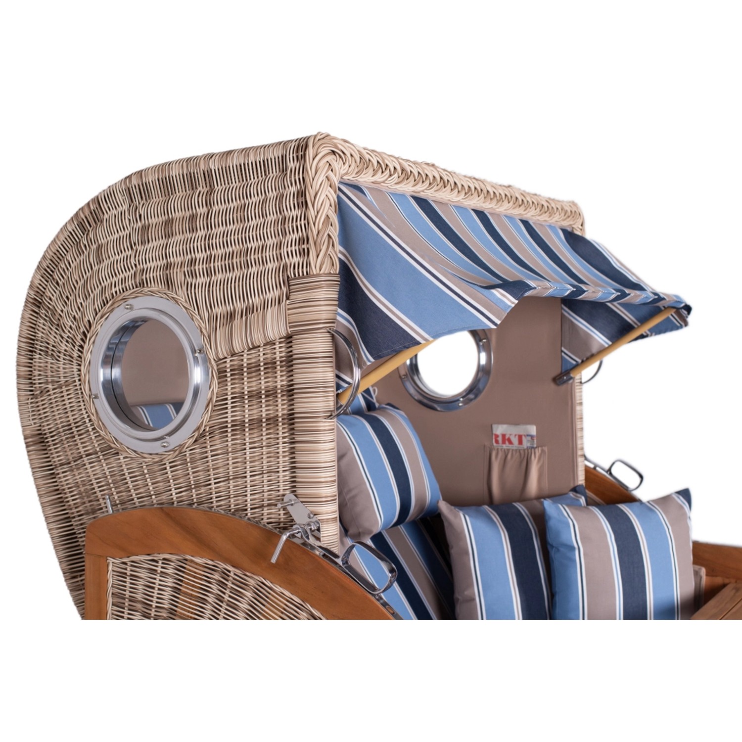 GarWoh Strandkorb Rantum Grande Teak PE Shell Dessin 580 kaufen bei OBI