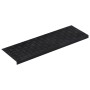 Schwarze Gummi Stufenmatte mit Riffelblechmuster, 25x75 cm, rutschfest für Treppen.