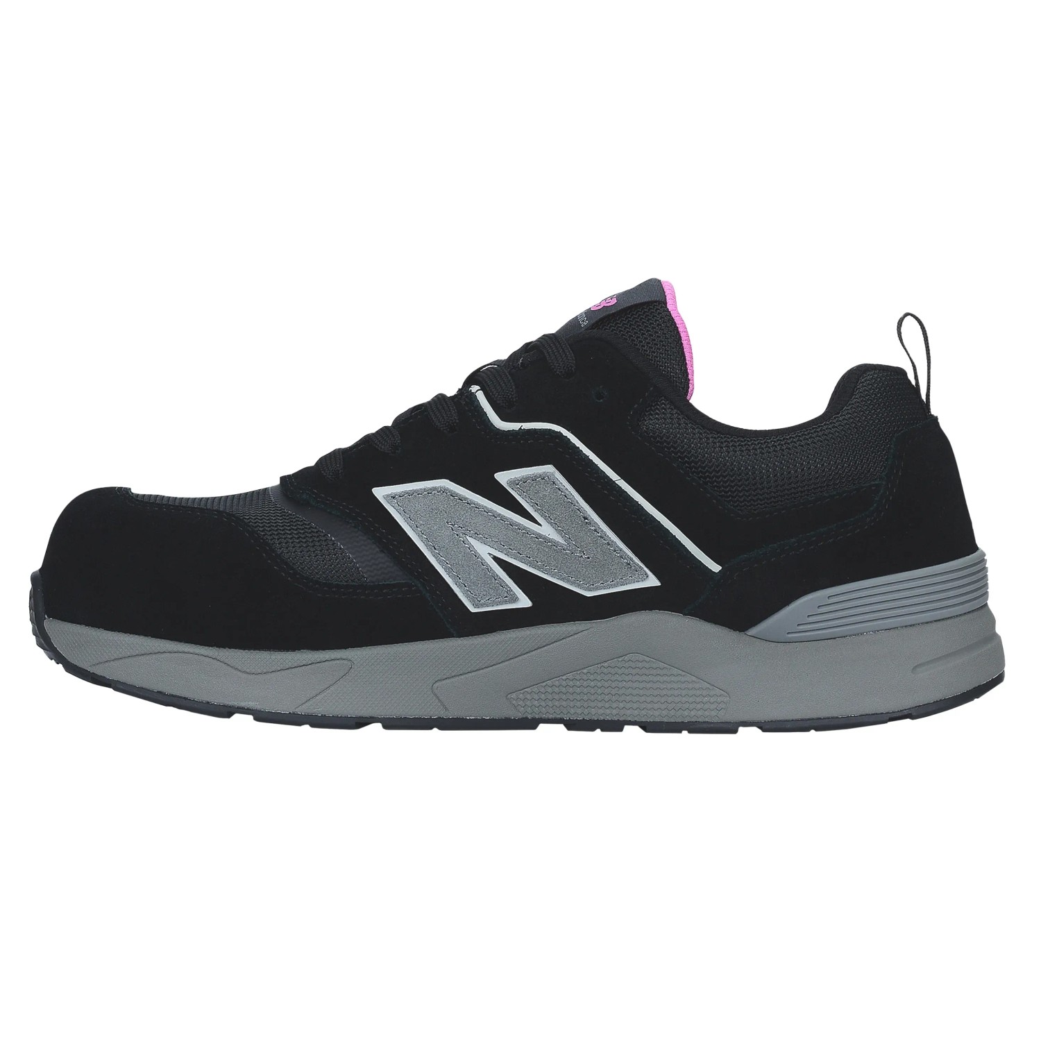 New Balance Elite Lite Damen Sicherheitsschuh S1, schwarz-rosa, Gr. 35. Arbeitsschuh mit Fiberglas-Zehenkappe.