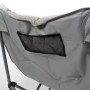 Detailansicht Campingstuhl Herkules (grau) mit Seitentasche. Faltbarer Outdoor Stuhl für Camping & Garten.