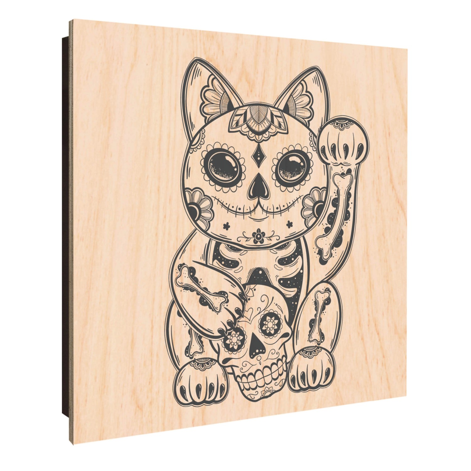 Banjado Schlüsselkasten Holz 30x30cm Schwarz Scharnier Rechts 50 Haken Desi günstig online kaufen