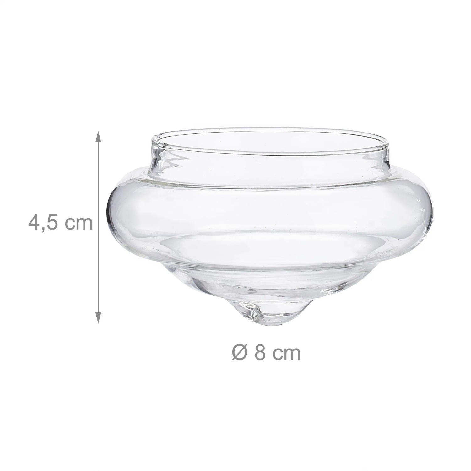 Relaxdays Schwimmwindlicht Glas Transparent 12er Set 4,5 cm x 8 cm_4