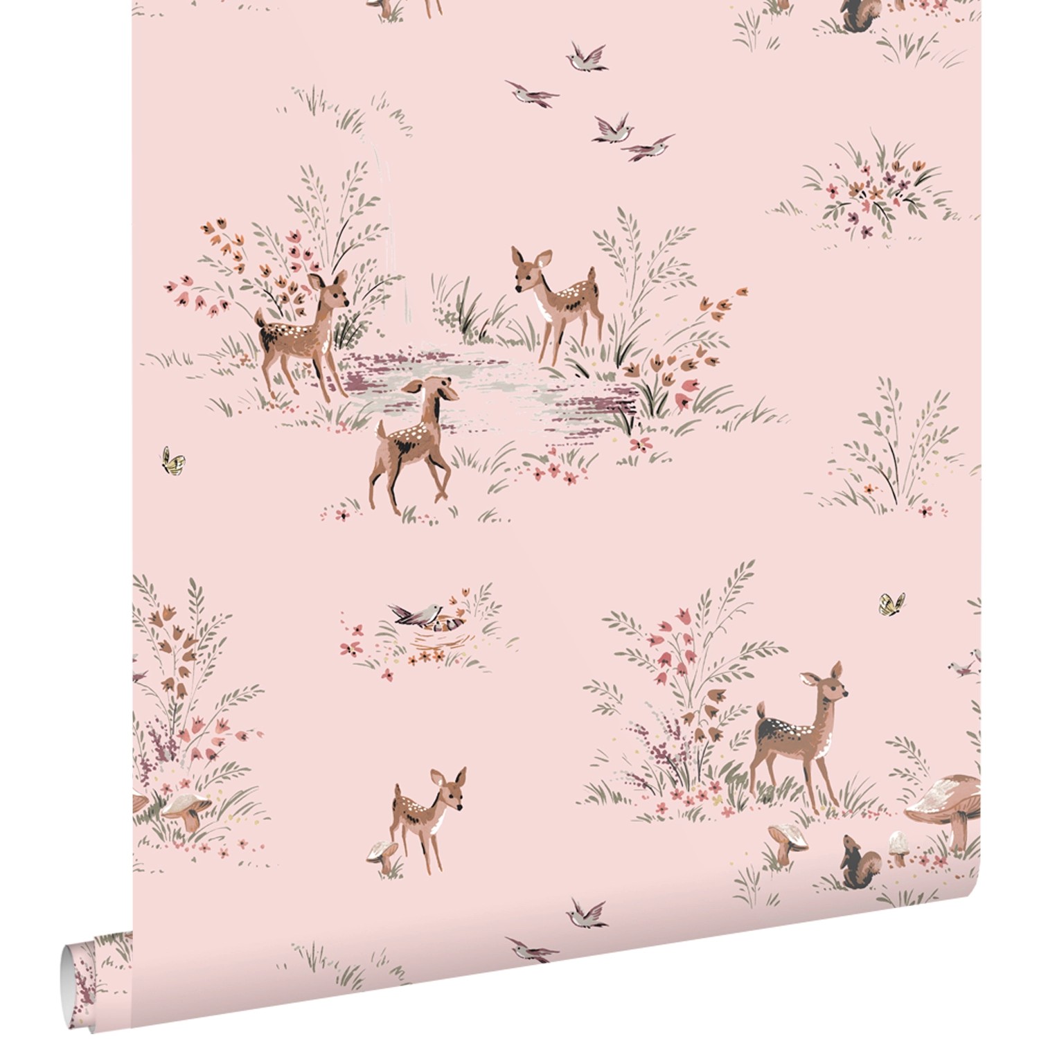 ESTAhome Tapete Hirsche Rosa 50 x 900 cm günstig online kaufen