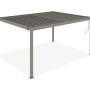 Freistehende, taupefarbene Cazeboo Piana Bioklimatische Pergola 4x3m aus Aluminium.