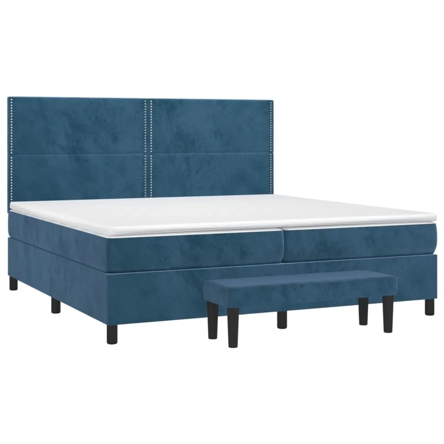 vidaXL Boxspringbett mit Matratze Dunkelblau 200x200 cm Samt 3137807 günstig online kaufen