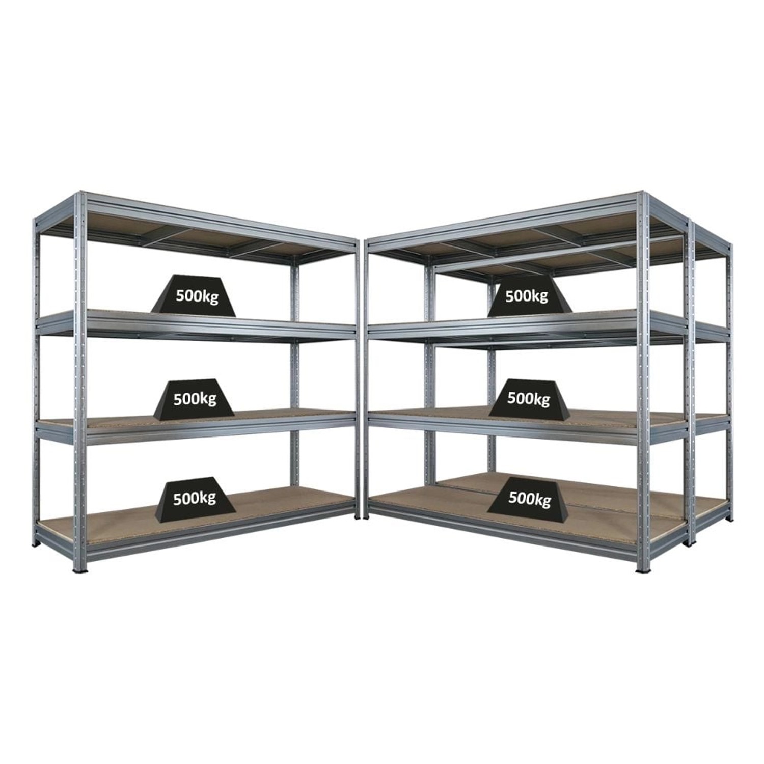 PROREGAL Mega Deal 3x Schwerlastregal Dino HxBxT 180x200x60cm 4 Spanplatten günstig online kaufen