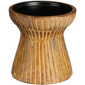 Brauner Kerzenständer Indiana aus Mangoholz, 10 cm, rustikal und zeitlos.