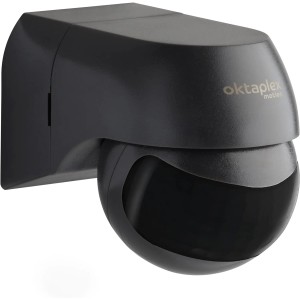 Oktaplex Infrarot Bewegungsmelder 2er Set, anthrazit, 180° Erfassungswinkel.