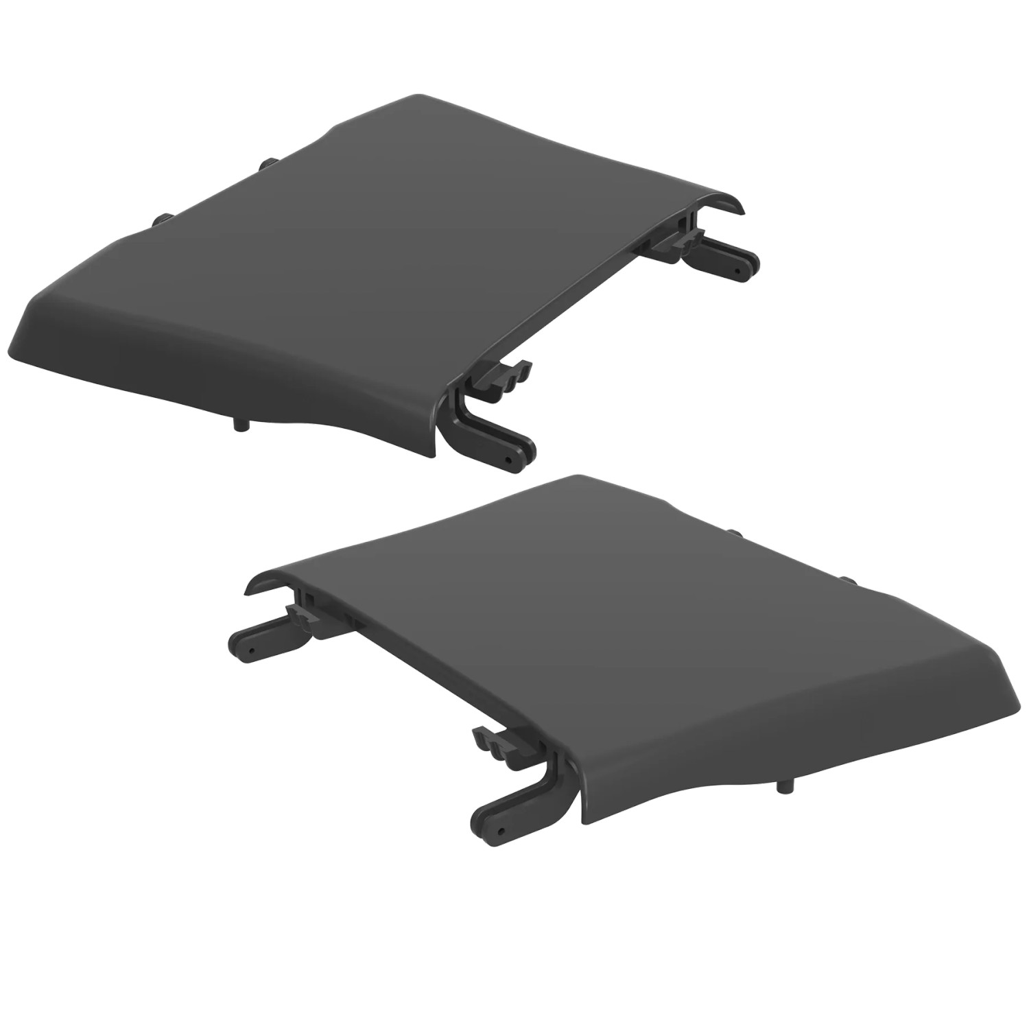 Weber Seitentisch-Set für Q2000N-Serie. Zwei dunkelgraue, wetterfeste Ablagetische mit Befestigung für Grill.