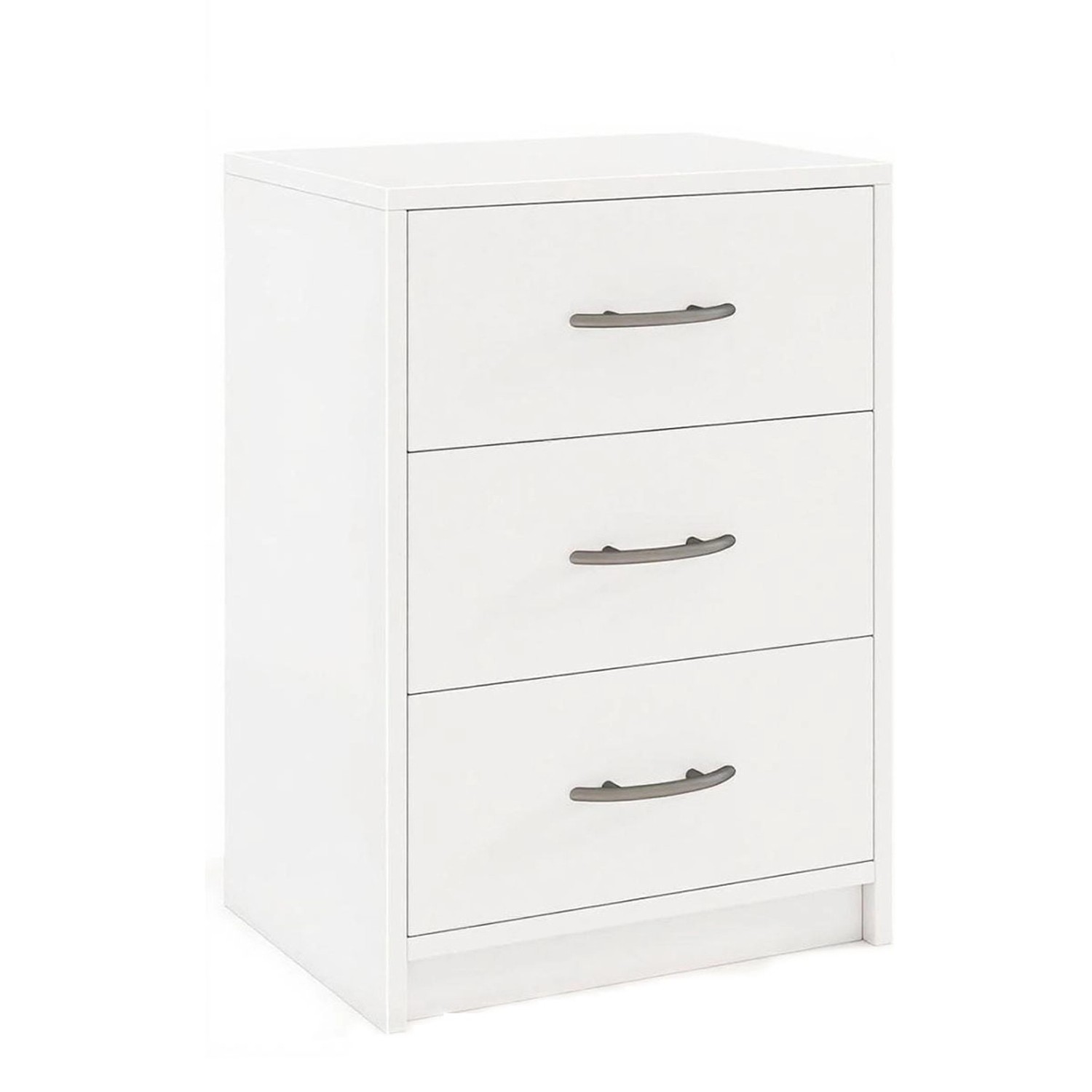 Costway Nachttisch mit 3 Schubladen Weiß 38,5x28x54cm