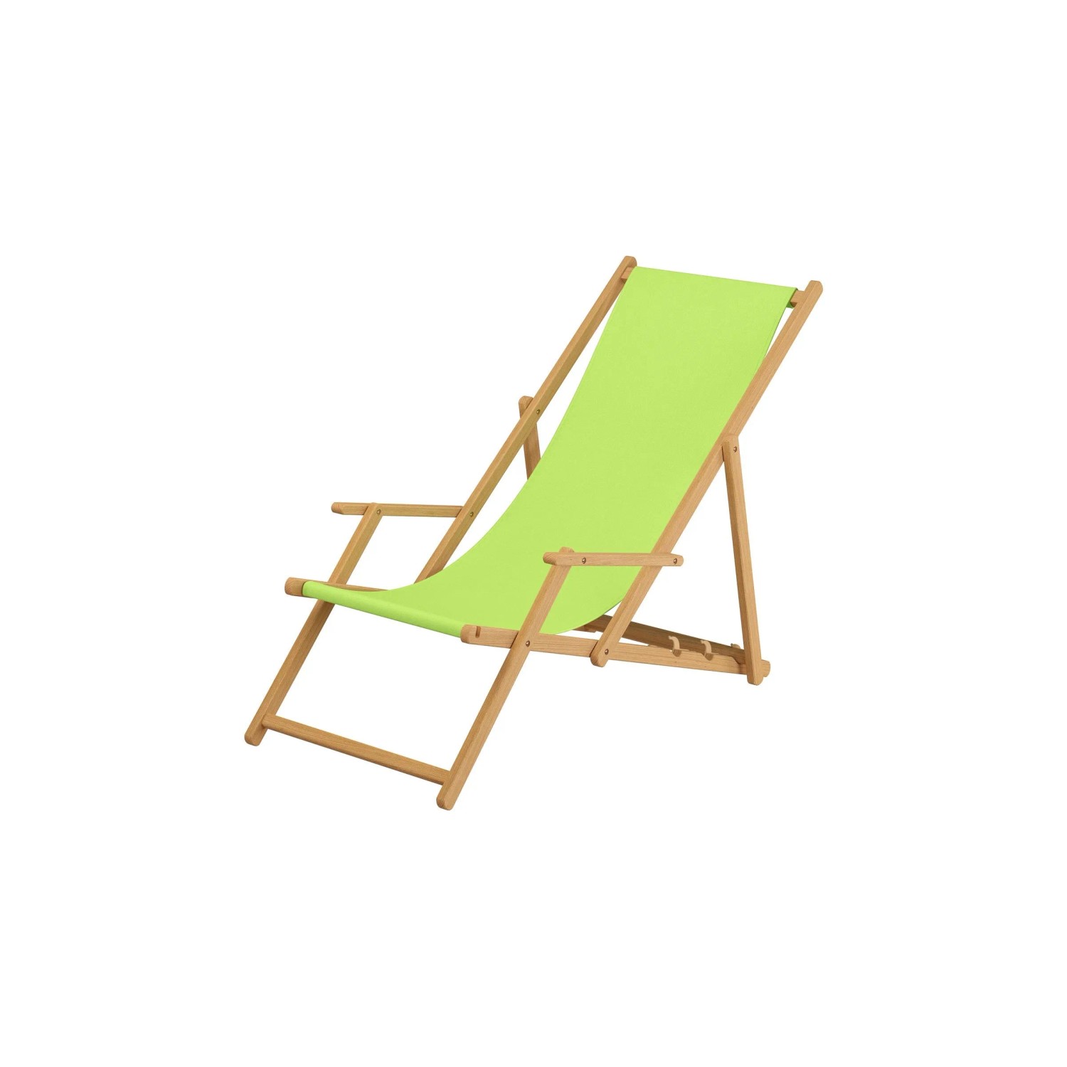 Erst-Holz Holz-Liegestuhl Natur Strandholzstuhl Stofffarbe Pistazie 10-300 günstig online kaufen