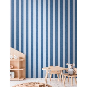 A.S. Creation Vliestapete mit blau-weißen Streifen im Kinderzimmer, FSC®-zertifiziert.