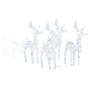 vidaXL Weihnachtsdekoration Rentiere & Schlitten 280x28x55 cm Acryl 289980