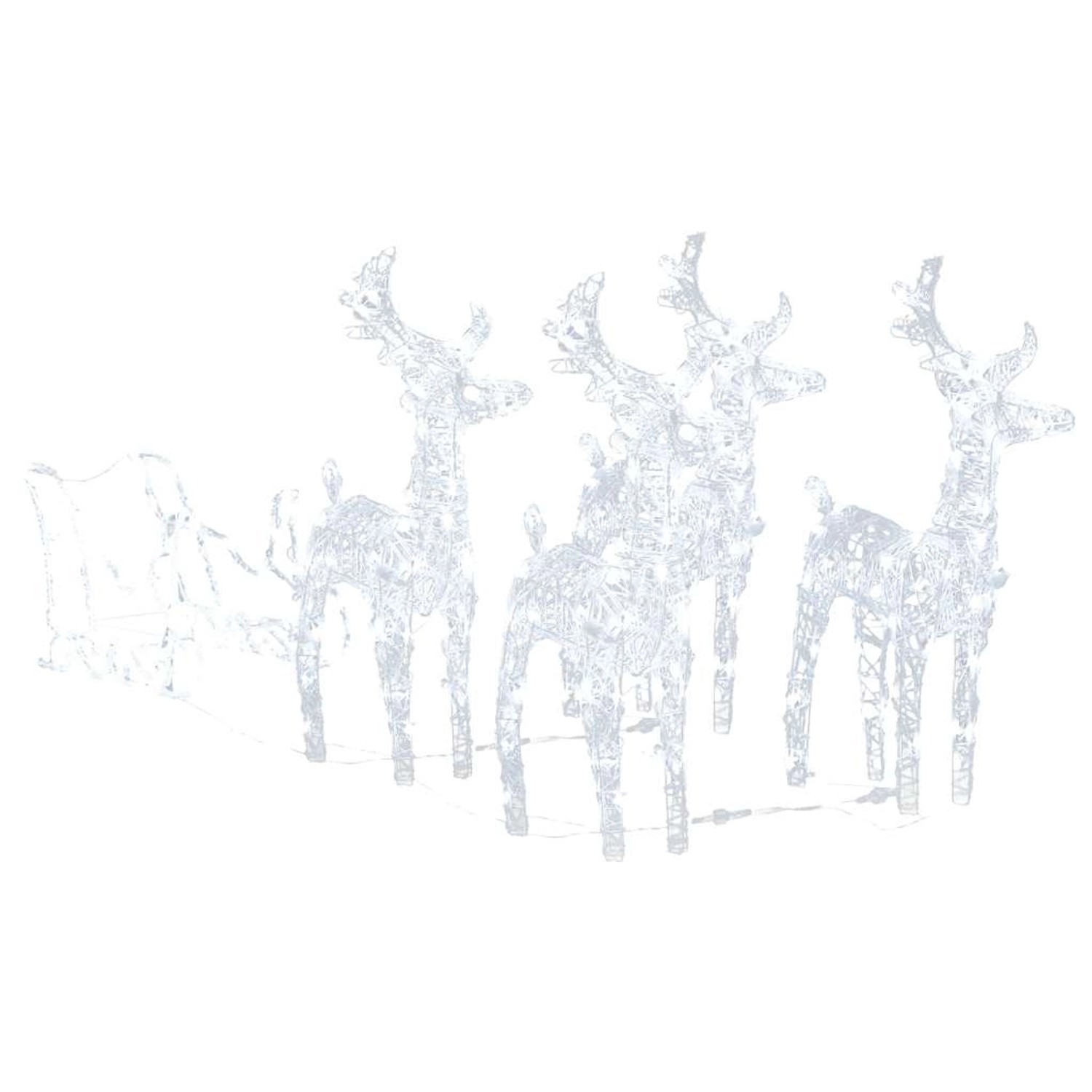 vidaXL Weihnachtsdekoration Rentiere & Schlitten 280x28x55 cm Acryl 289980