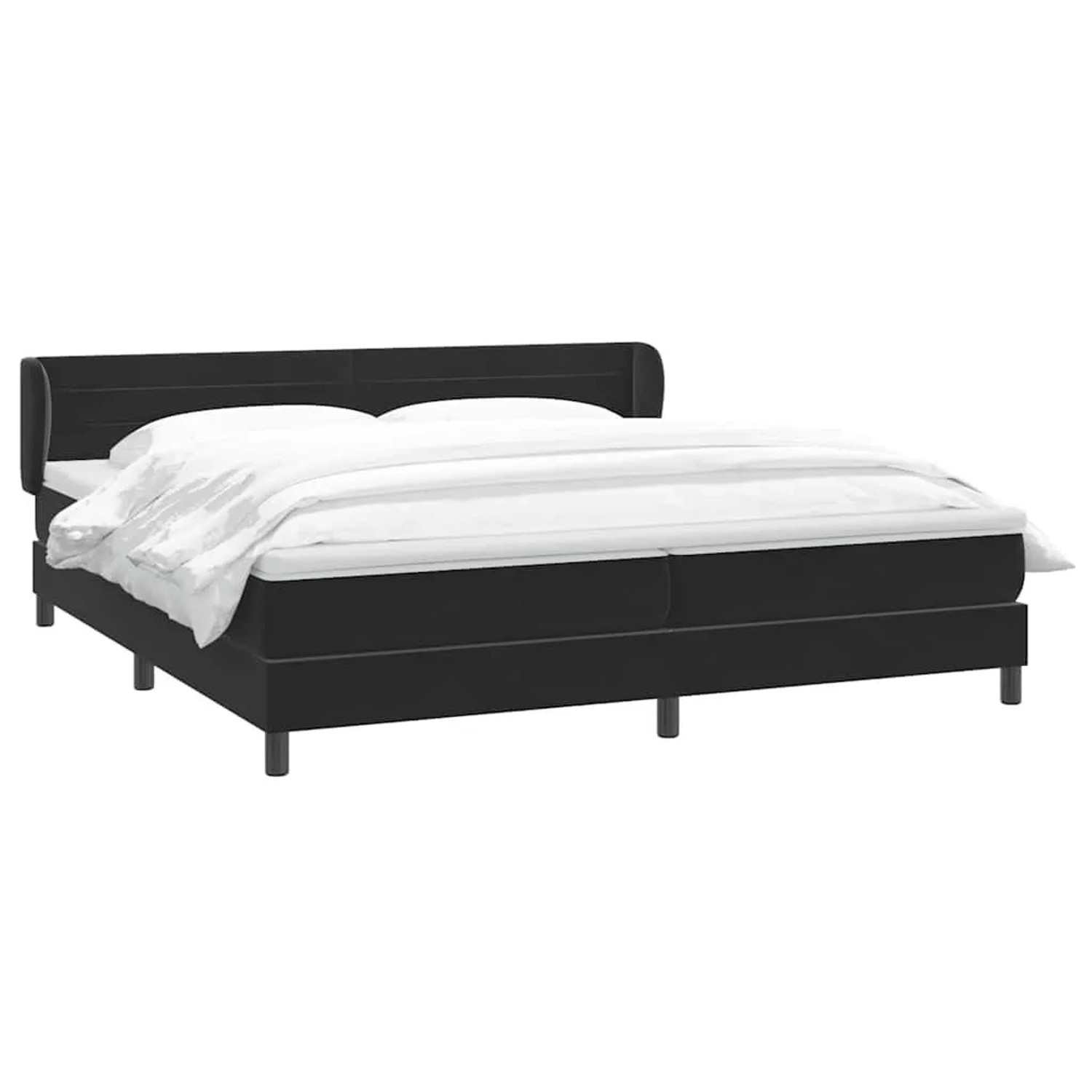 vidaXL Boxspringbett mit Matratzen Schwarz 180x210 cm Samt 3317621 günstig online kaufen