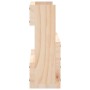 Seitenansicht eines von zwei Wand-Schuhregalen aus hellem Kiefernholz mit Holzmaserung und sichtbaren Schrauben. Schuhaufbewahrung.