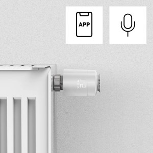 Hama WLAN-Heizungssteuerung mit zwei smarten Thermostaten und Zentrale am Heizkörper.