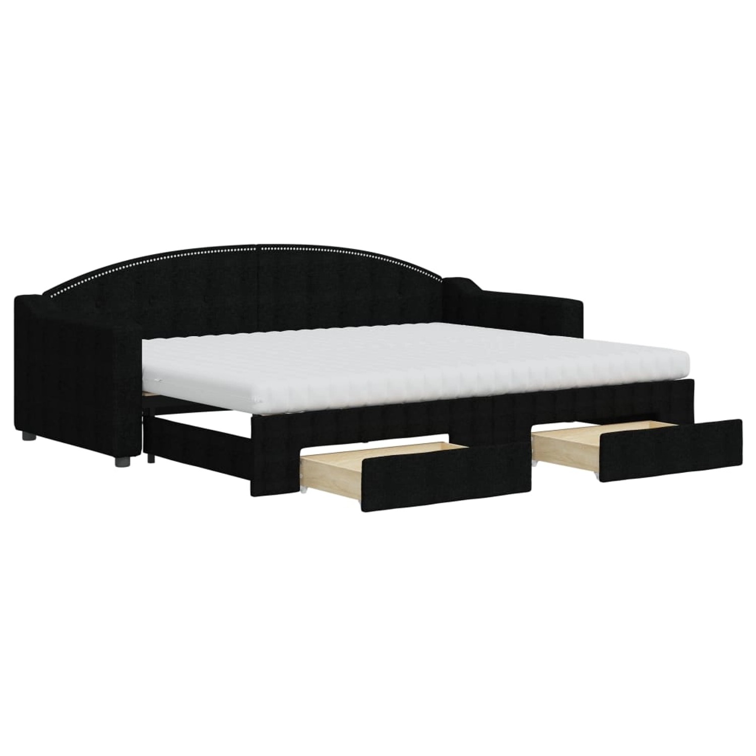vidaXL Tagesbett Ausziehbar mit Schubladen Schwarz 80x200 cm Stoff1881283 günstig online kaufen
