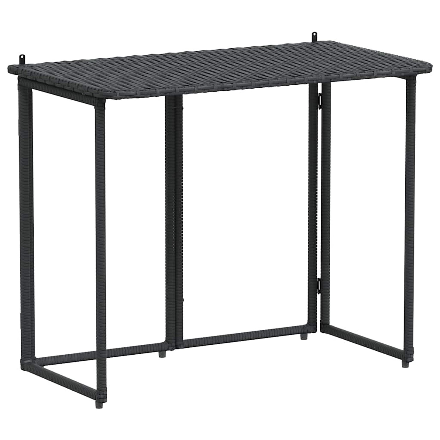 vidaXL Gartentisch Klappbar Schwarz 90x51x75 cm Poly Rattan 4108254