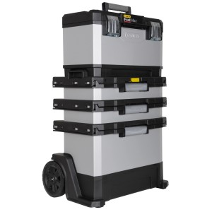 Stanley FatMax Werkstattwagen, rollbarer Werkzeugwagen aus Metall und Kunststoff.
