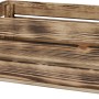 Geflammte XL Holzkiste aus Kiefernholz, ideal zur Aufbewahrung, 23,9x58,5x39cm.