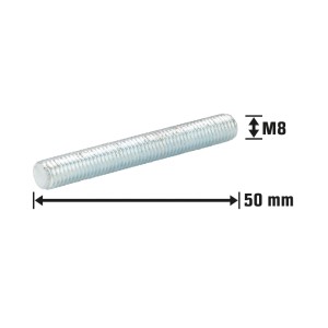 Gewindestift M8x50mm, 10 Stück, verzinkt. Schraube für vielfältige Anwendungen.