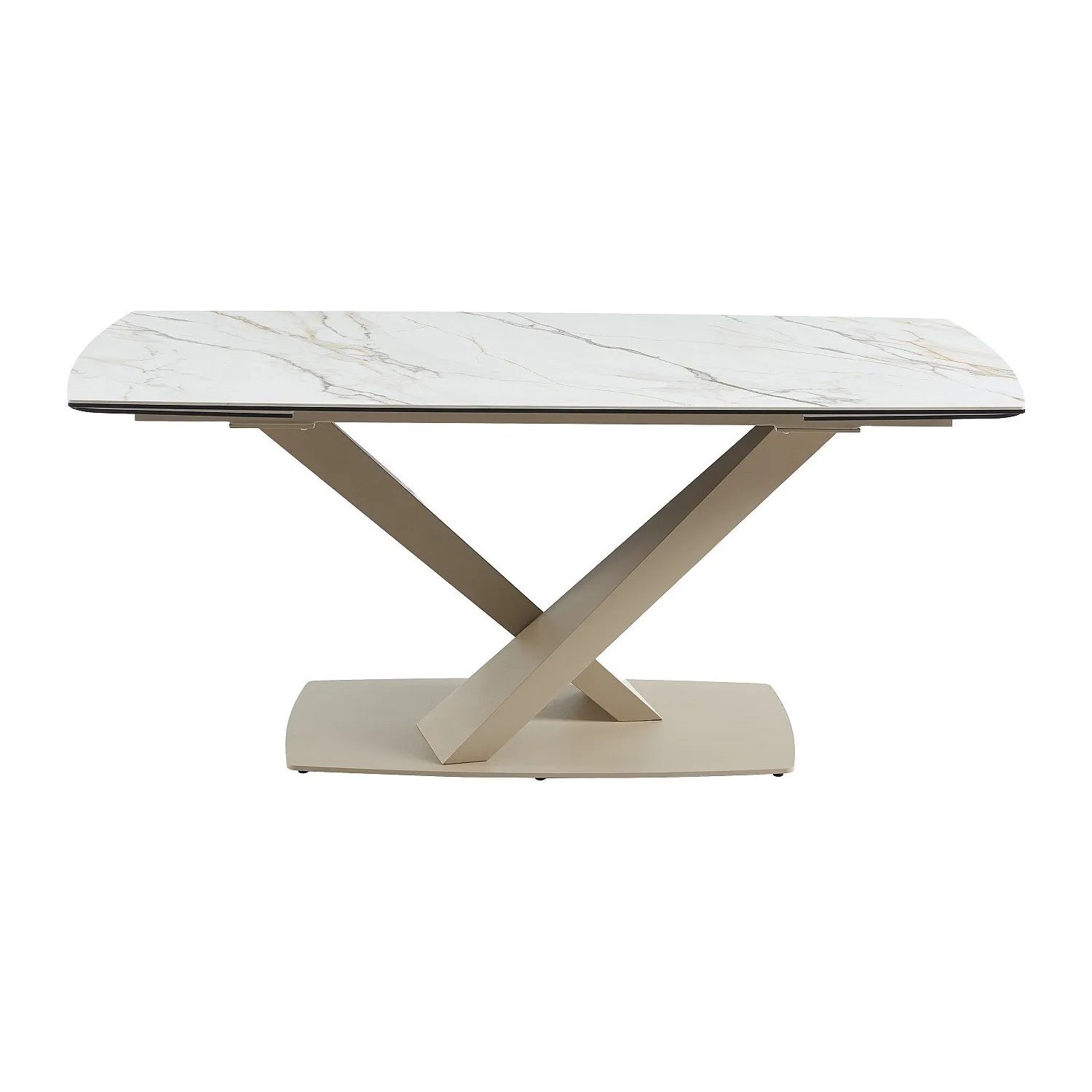 Vente-unique Esstisch Malata Beige  Weiß 220 cm  260 cm  180 cm