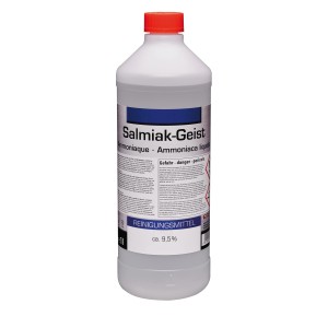 Flasche Salmiak-Geist Reinigungsmittel, 1 Liter, transparent.
