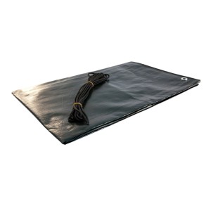Windhager Sandkasten Abdeckung 170x170 cm, dunkelgrüne Plane mit Kordel und Ösen.
