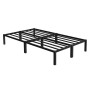 Schwarzes ML-Design Metallbett 120x200 cm mit Lattenrost, Stahlrahmen Bettgestell.