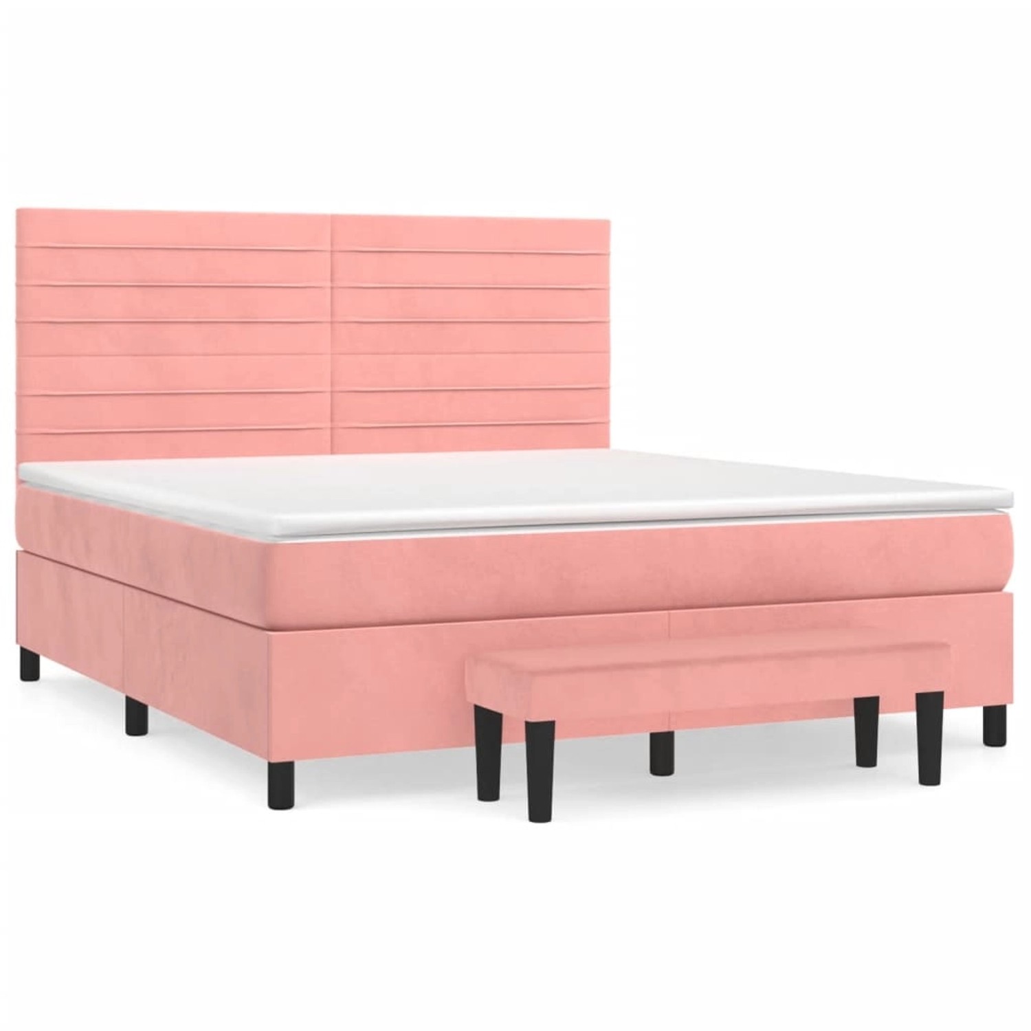 vidaXL Boxspringbett mit Matratze Rosa 160x200 cm Samt1350804 günstig online kaufen