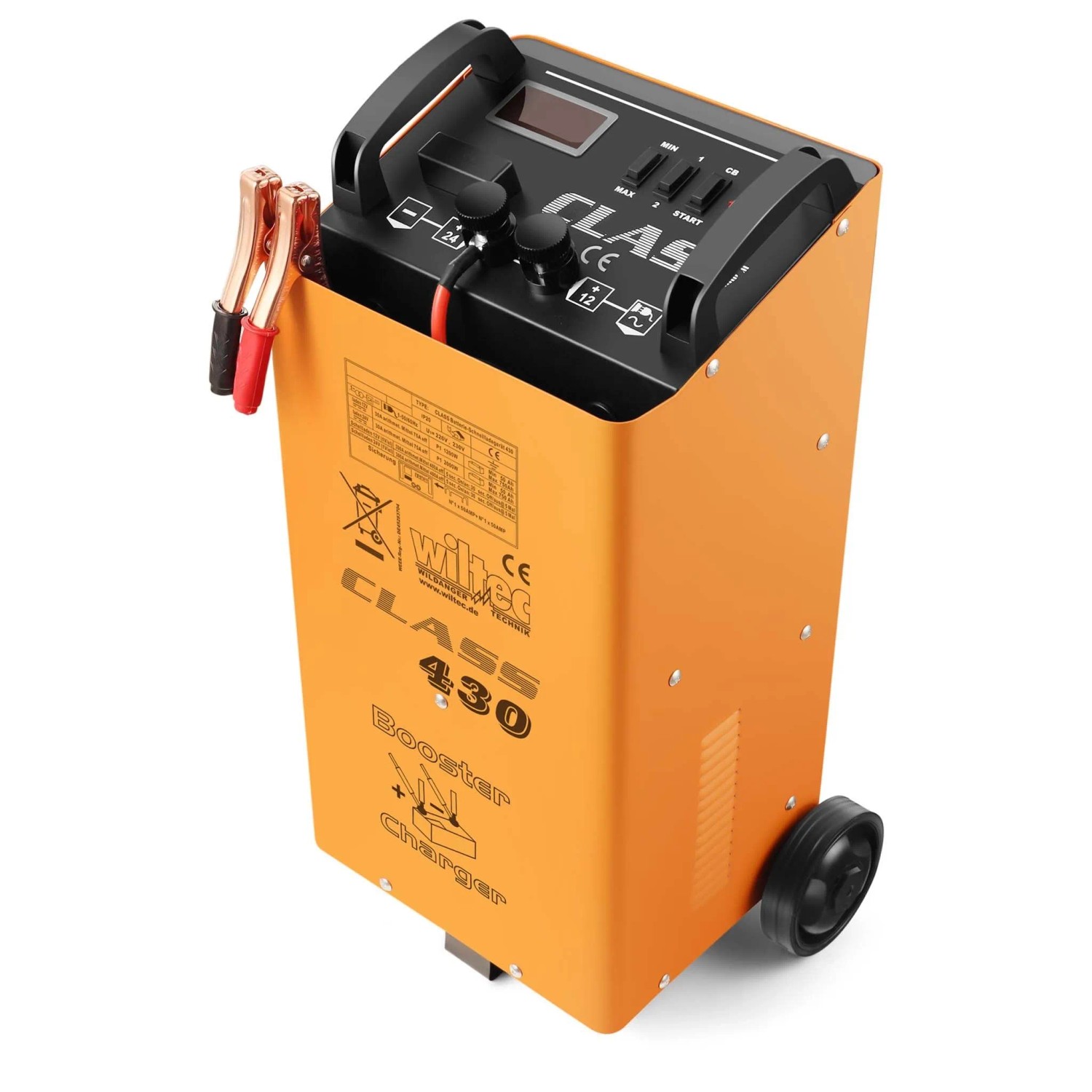 Wiltec Batterieladegerät 12V 24V Ladegerät Akkuladegerät Boost 430 Motorrad Lkw
